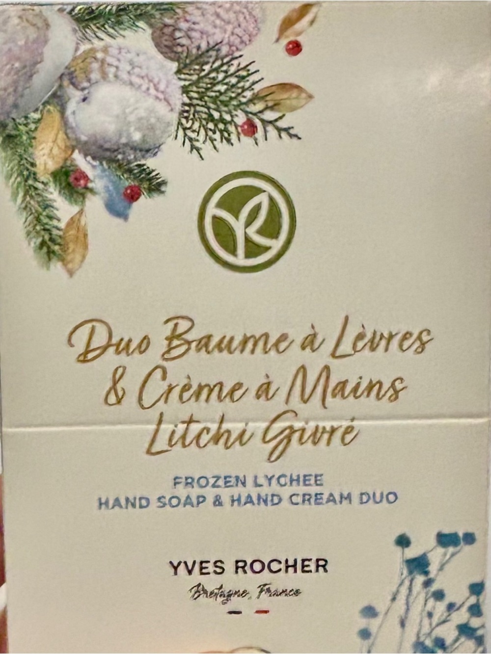 Yves Rocher Frozen Lychee Hand & Lip Care Duo — White, Blue, Gold, Green - Picture 2 of 3
